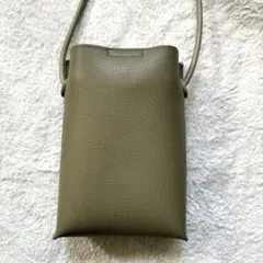 オリーブグリーン 合成皮革 ショルダーバッグ