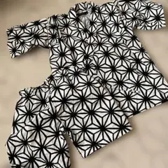 SHISKY 甚平 サイズ120 白黒幾何学