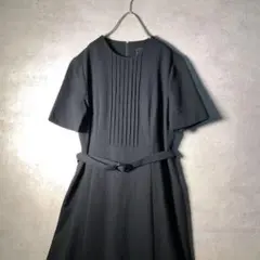【ヴィンテージ】レトロ　ブラックワンピース　半袖　古着　used SM2