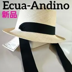 新品⭐Ecua-Andinoエクアアンディーノリボン付きハットMパナマハット帽子