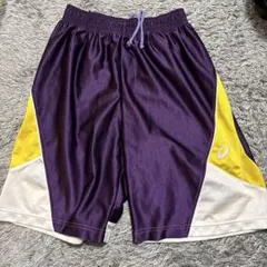 asics バスケットボールパンツ 紫/黄色