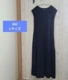 GU Lサイズ カップ付きワンピース レース ネイビー