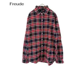 Freude長袖チェックシャツ　ネルシャツ　美品　カジュアル秋