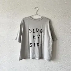 Bliss bunch ブリスバンチ ラフィ天竺ロゴプリントTシャツ【グレー】