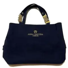 ANNA CRISTINA アンナクリスティーナ ネイビー バッグ イタリア