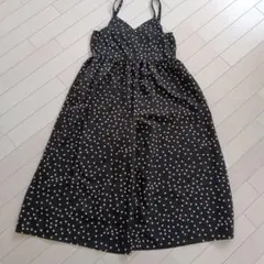 ドット柄　サロペ　ワイドパンツ　オーバーオール　150