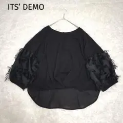 ＊ITS’ DEMO＊イッツデモ【F】パフスリーブブラウス　袖フリンジ　パーティ