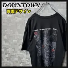 DOWNTOWN 両面 Tシャツ 半袖 メンズ XL ブラック 黒 US 古着