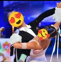 社交ダンスドレス用♡　フラワーフリルリボンフロート　白