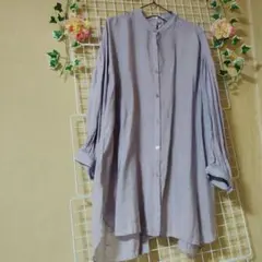 ❥CApi❥薄紫のボタン付き長袖チュニック