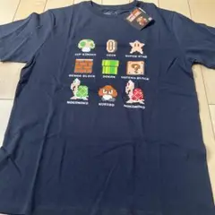 新品未使用品　スーパーマリオ　Tシャツ 半袖ドット　マリオL