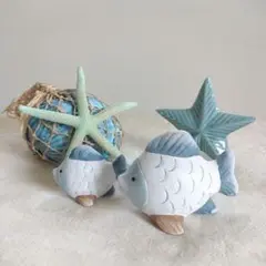 ナチュラルキッチン　夏　海　魚　貝殻　Summer　オブジェ