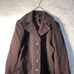 【ヴィンテージ】日本製 レトロ ストライプジャケット 古着 used AS74
