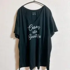 LANE BRYANT ブラック Tシャツ CH ビックTシャツ ゆったり