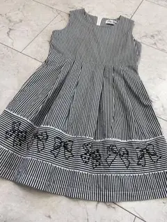 美品　アイアムマリリン　ワンピース ストライプ　ネイビー　リボン　140