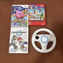 Wiiゲーム3本とハンドルセット