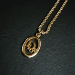 【極美品】Dior ディオール ネックレス サークル DiorロゴCD ゴールド