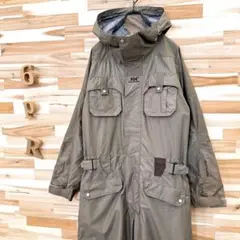 【ヘリーハンセン】スノーボード ウェア オールインワン スキー S カーキ×茶