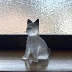 ヴィンテージ　ガラス　犬　テリア　置物　日本製