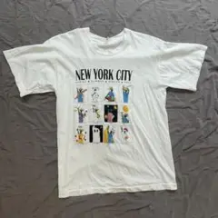 【値下げ】ニューヨークシティ Tシャツ ホワイト古着　90s シングルステッチ