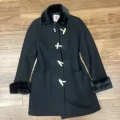 【美品】courreges クレージュ ウール ダッフルコート ボア 日本製