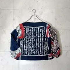 極美品 45R インドカディのバンダナブラウス 現行 近年モデル インディゴ 極美品 45R インドカディのバンダナブラウス 現行 近年モデル