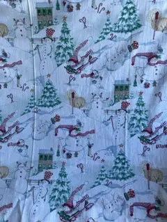 2枚セット・雪だるま・クリスマスツリー柄コットン生地