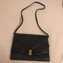 【美品✨】ルーシーサンクレール リザードスキンスキン 2way ハンドバッグ 黒 美品✨】ルーシーサンクレール リザードスキンスキン 2way