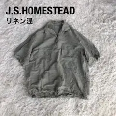 J.S.HOMESTEADプルオーバーリネンシャツアイボリーワークシャツ
