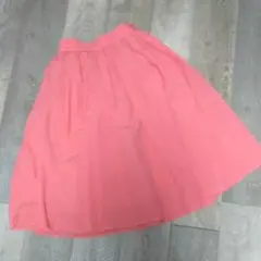 フレアスカート　サーモンピンク　オレンジ　裏地付き