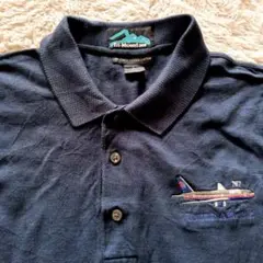 超レア❢ユナイテッド航空 ボーイング767刺繍ロゴ入り　半袖ポロシャツ 2XL