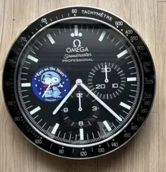 海外販促品 新品 OMEGAスピードマスタースヌーピーモチーフ　大型掛け時計
