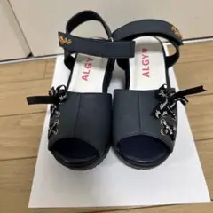 ALGY ネイビー サンダル リボン付き