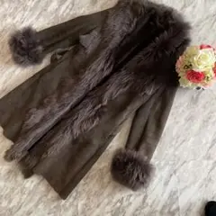 ムートンコート リアルムートン グレージュ 超美品