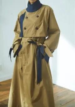新品／MYTHIK 熊井友理奈 コラボ デニム切替トレンチコート トールサイズ