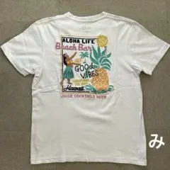 ハワイ　カジュアル　刺繍Tシャツ　アウトドア　男女　古着　アロハ　海　メンズ