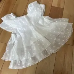メゾピアノ　サイズ120 シフォンドット柄チュニック