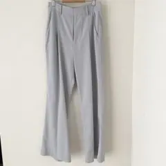 FJY タックパンツ　通勤服　おしゃれ　ライトグレー　38