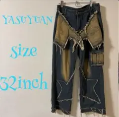 YASUYUAN フリンジデニムパンツ 32インチ