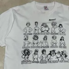 90s エロT プリントTシャツ おっぱい L ホワイト JERZEES