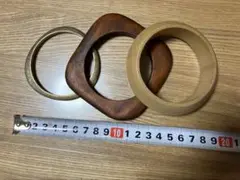 木製・金属製　バングル ブレスレット3個セット