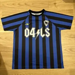 【美品】フォーリミ　ゲーム　サッカー　Tシャツ　 L ブルー　× ブラック