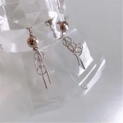 lattice 揺れる クリア ビニール シルバー イヤリング ピアス 夏