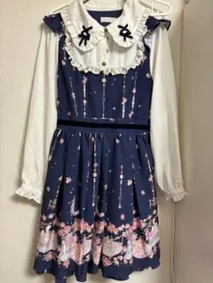 ☆LIZ LISAリズリサ☆星ボタン付き☆おやすみうさぎ柄ワンピース新品ネイビー m35273300051_1.jpg?1721383207