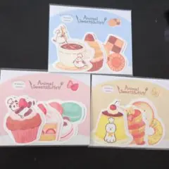 ●未使用○ 古川紙工　ダイカット ミニレターセット　アニマルスイーツビュッフェ