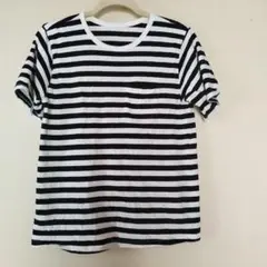 ストライプ 半袖Tシャツ ポケット付き