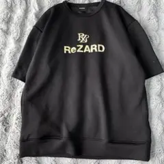 ReZARDリザード スパンコールロゴ ゴールド スウェットＴシャツ ブラック