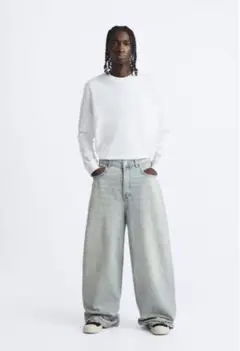 zara オーバーダイバギーデニム 即完売品
