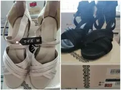 ハイヒールサンダル 色ちがい2足