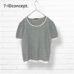 7-IDconcept.✨ボーダーニット 半袖 サマーニット 30周年 LL